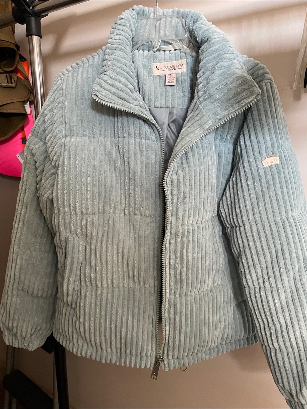 Koolaburra Light Blue Corduroy-Style Puffer Jacket